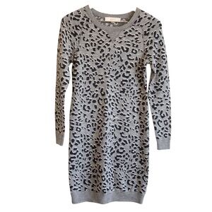 LOFT‎ Leopard Print Petite Soft Sweater Dress XXSP NWT